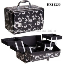 aluminum cosmetic case with flowers pattern skin